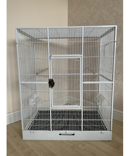 Parrot-Supplies Florida Bird Cage With Stand - White